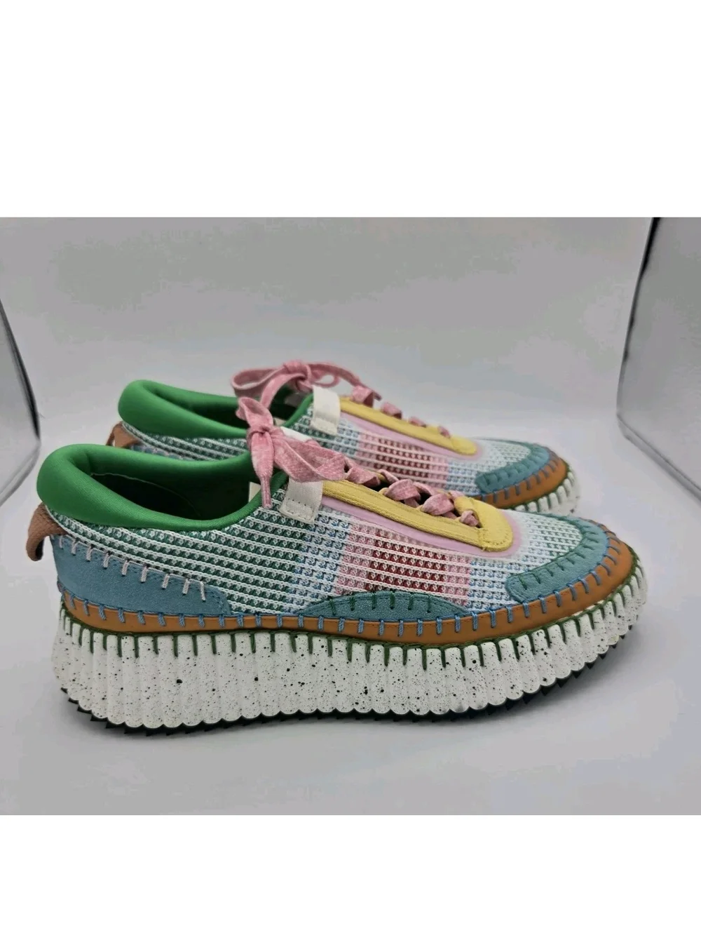 Django & Juliet Copen DJ Pastel Platform Sneakers Mesh Knit Womens 39 8 8.5